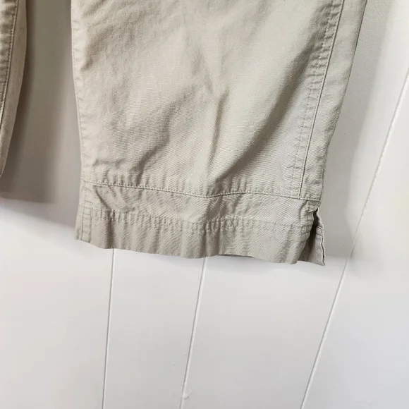Columbia Beige Cotton Cropped Mid Rise Wide Leg Crop Hiking Capri Summer Travel - Picture 5 of 9